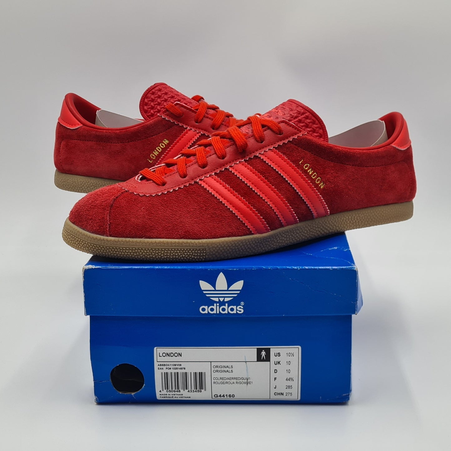 *NEU* 2010 Adidas London Retro 'Poppy Red' Gr. UK 10 / EUR 44 2/3