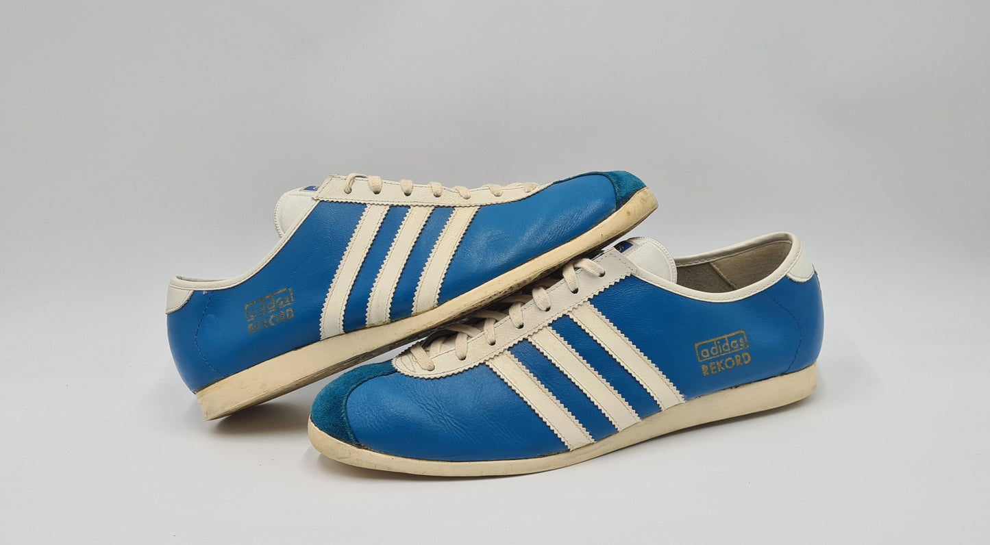 *TOP* Vintage 1970er Adidas Rekord 3 Riemen UK 10 / EUR 44 1/3