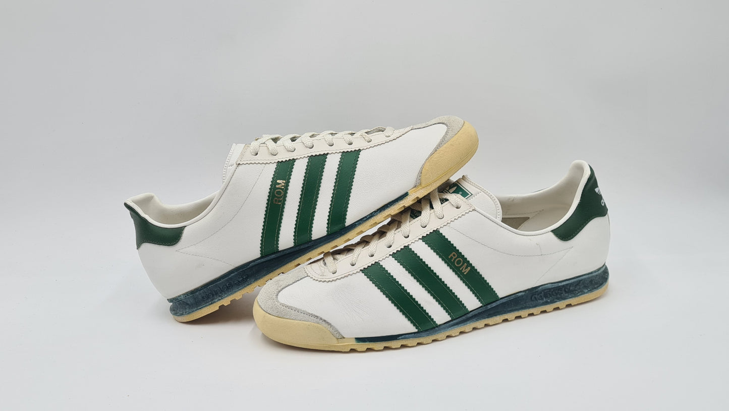 *TOP* Vintage 1980er Adidas Rom mit grünen Streifen UK 9 / EUR 43 1/3