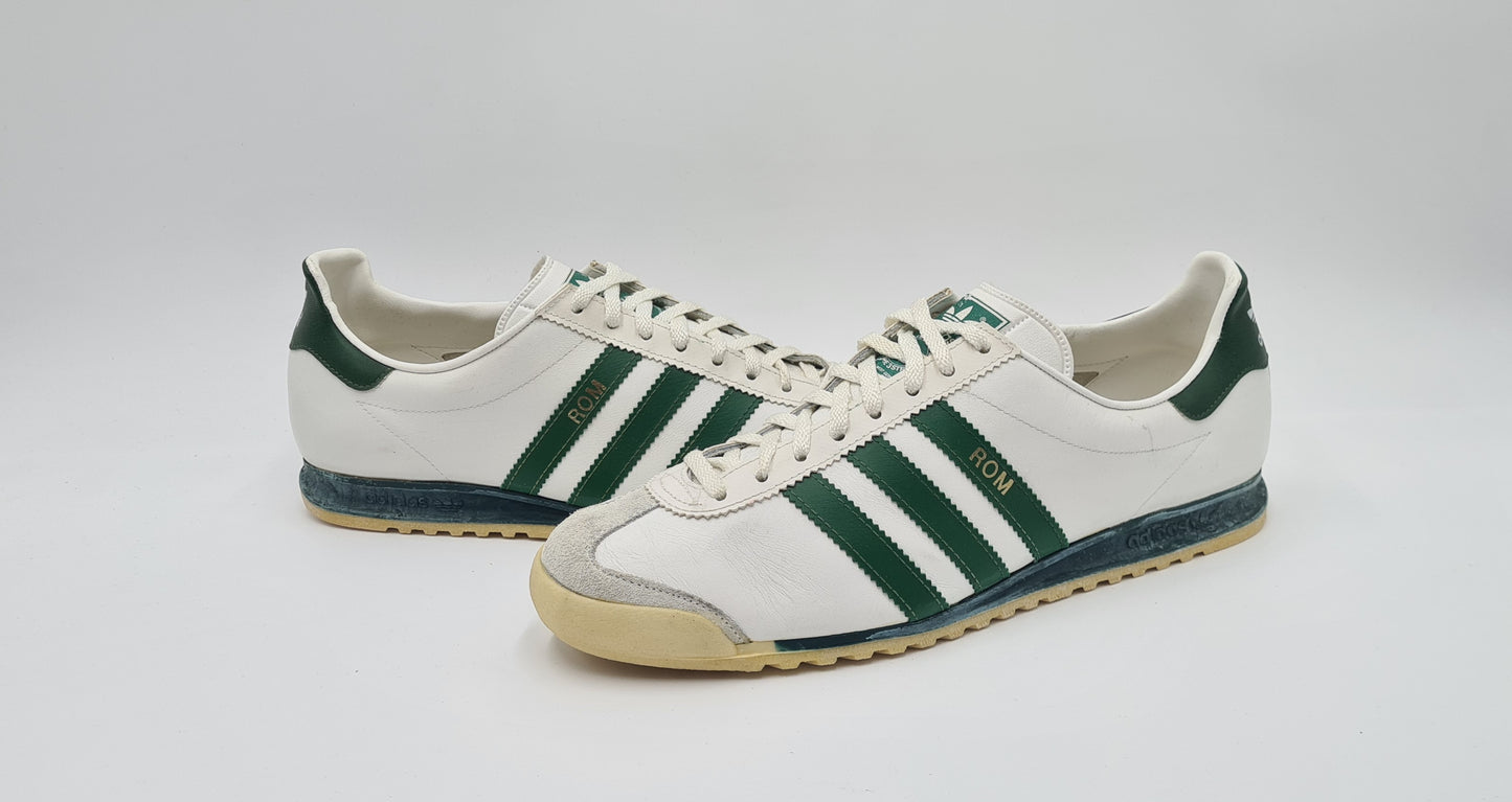 *TOP* Vintage 1980er Adidas Rom mit grünen Streifen UK 9 / EUR 43 1/3