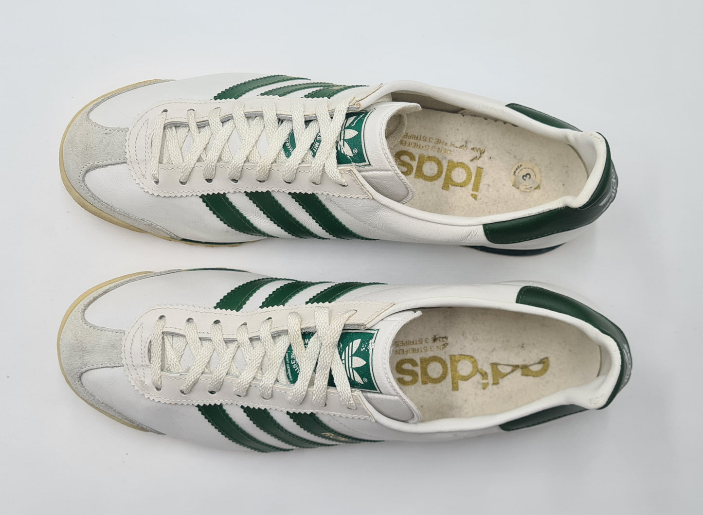 *TOP* Vintage 1980er Adidas Rom mit grünen Streifen UK 9 / EUR 43 1/3