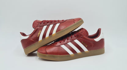 *WIE NEU* 2022 Adidas Gazelle Leder Rot Gr. UK 11,5 / EUR 46 2/3