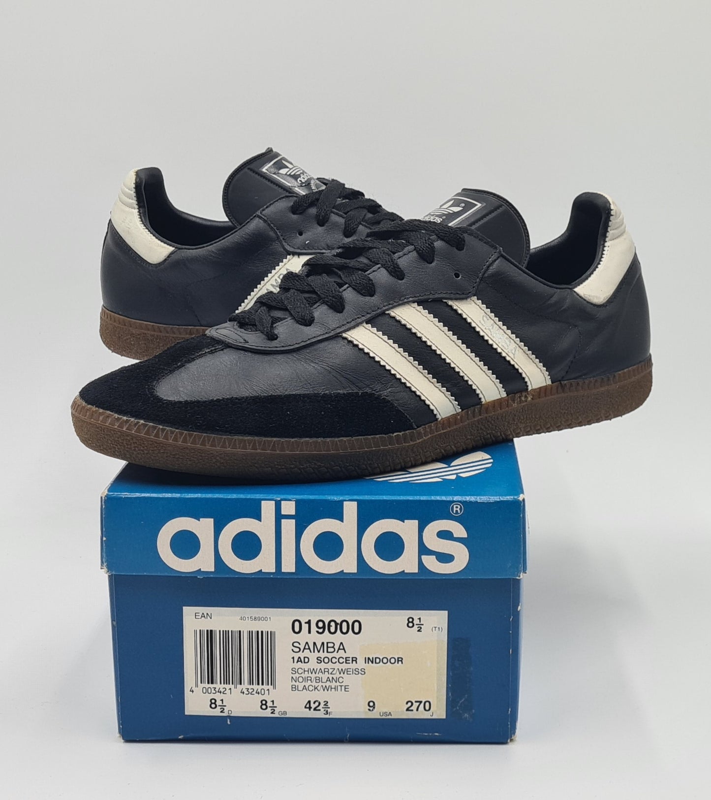 *Guter Zustand* Vintage 1980er Adidas Samba West Germany UK 8,5 / EUR 42 2/3