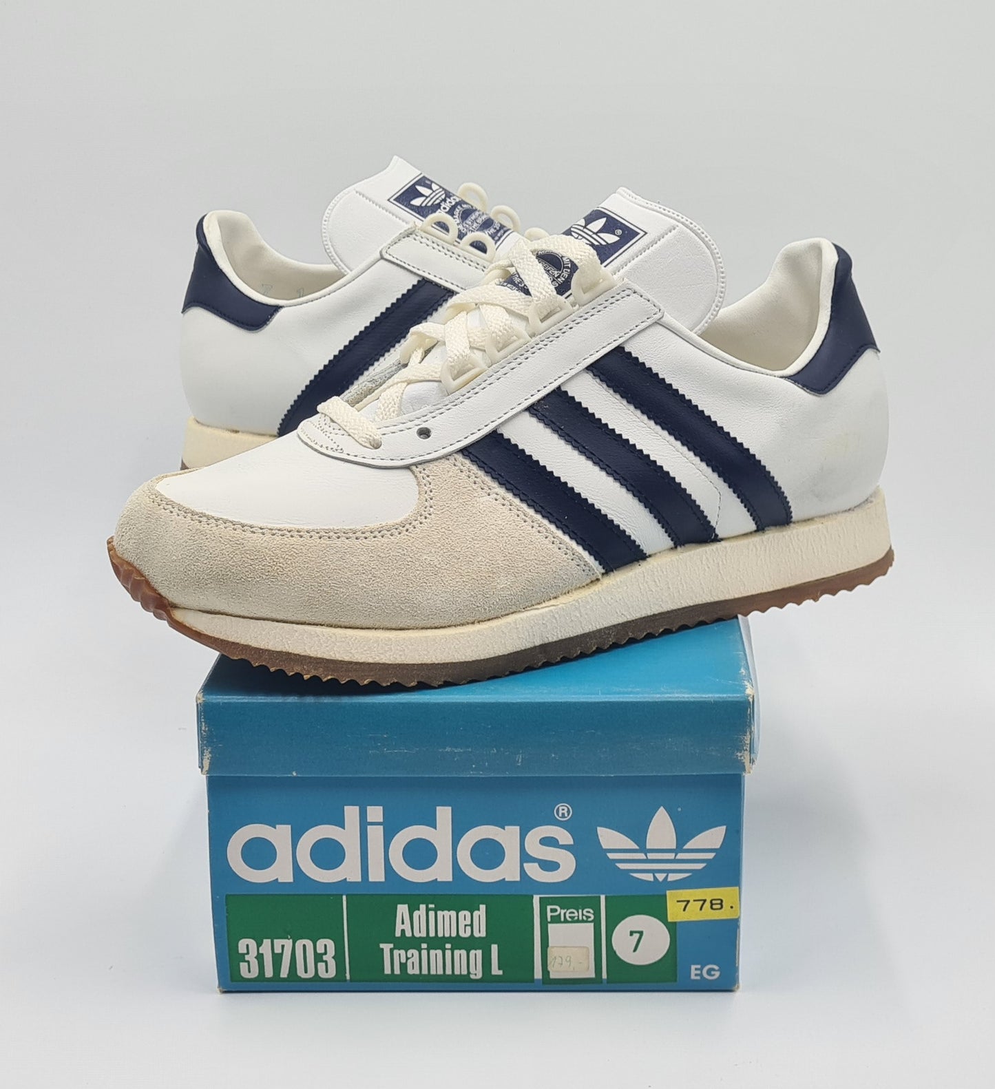 *NEU* Vintage 1980er Adidas Adimed Training Low UK 7 / EUR 40 2/3