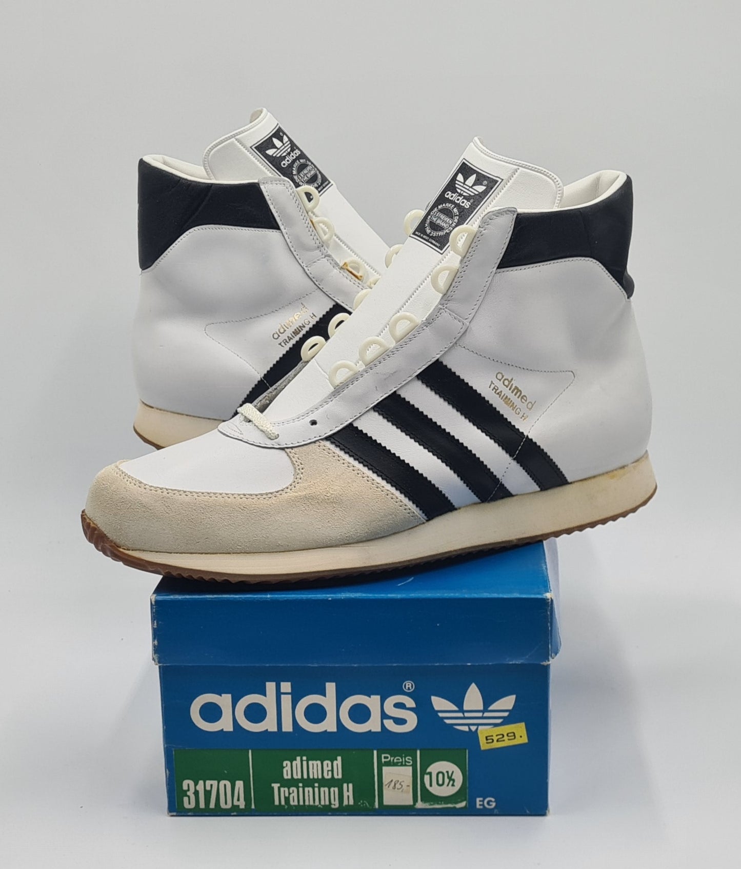 *NEU* Vintage 1980er Adidas Adimed Training Hi UK 10,5 / EUR 45 1/3