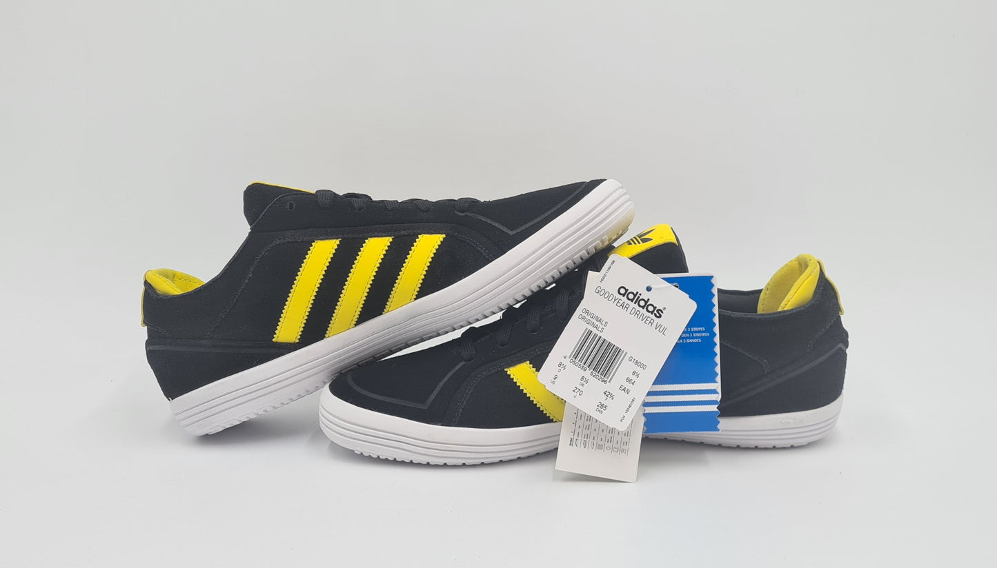 *NEW* 2010 Adidas Goodyear Driver Vulc Black Yellow UK 8.5 / EUR 42 2/3