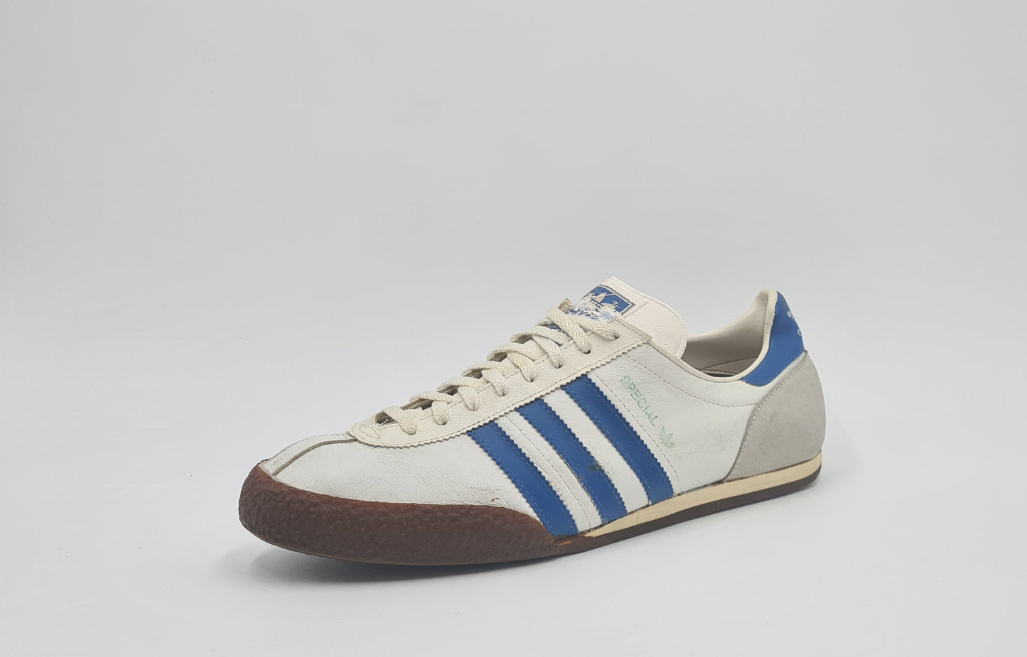 *Guter Zustand* Vintage 1980er Adidas Special Weiß Blau UK 11 / EUR 46