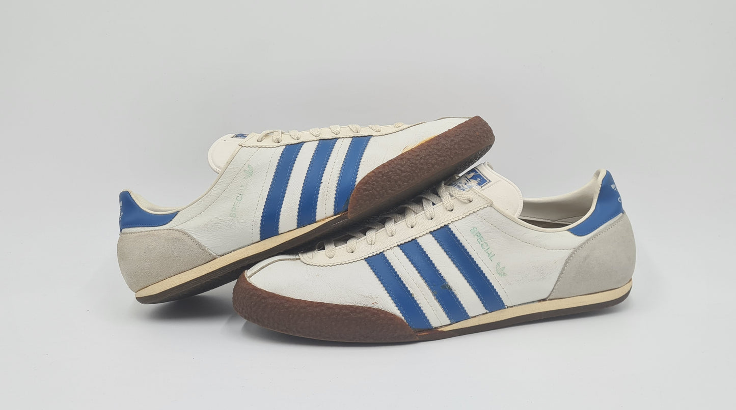*Guter Zustand* Vintage 1980er Adidas Special Weiß Blau UK 11 / EUR 46