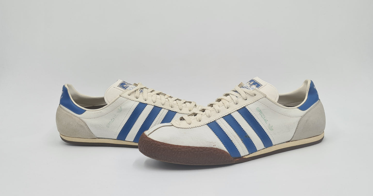 *Guter Zustand* Vintage 1980er Adidas Special Weiß Blau UK 11 / EUR 46