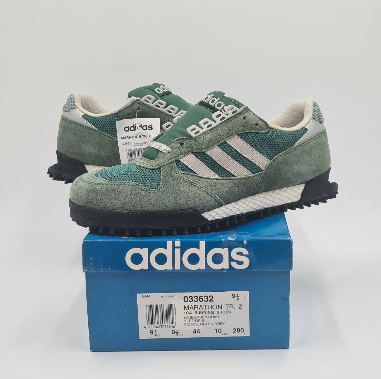 *NEW* Vintage 1994 Adidas Marathon TR 2 Green UK 9.5 / EUR 44
