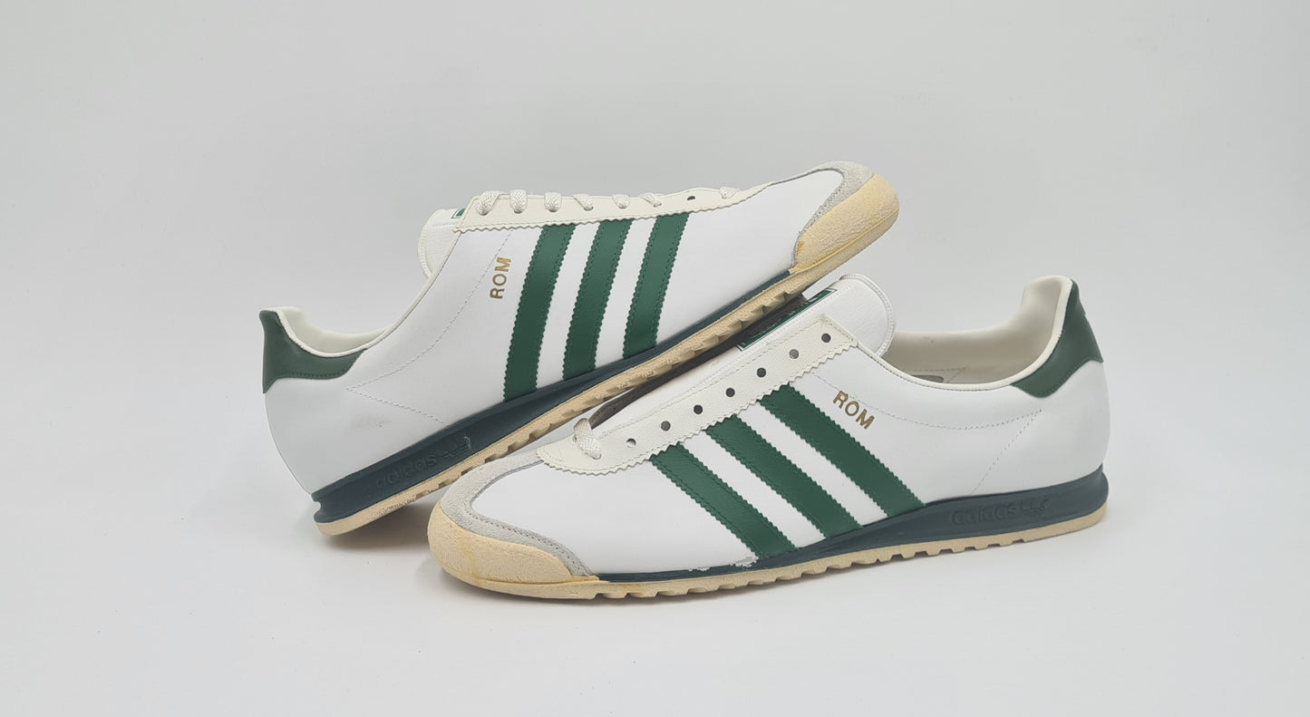 *NEU* Vintage 1980er Adidas Rom mit grünen Streifen UK 10,5 / EUR 45 1/3