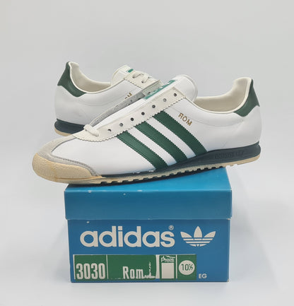 *NEU* Vintage 1980er Adidas Rom mit grünen Streifen UK 10,5 / EUR 45 1/3