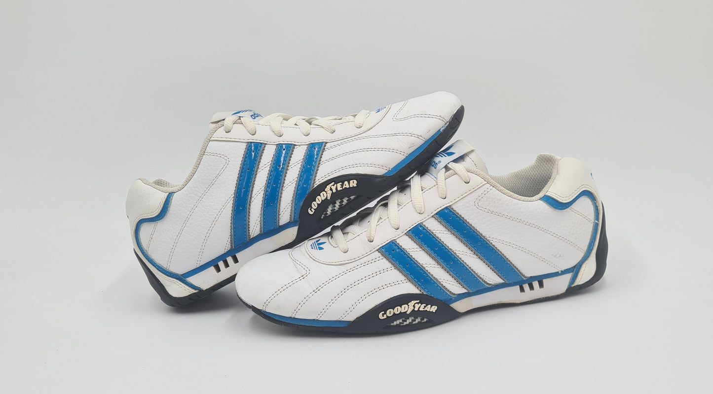 *Good condition* 2014 Adidas Adi Racer Low Goodyear White Blue UK 8 / EUR 42