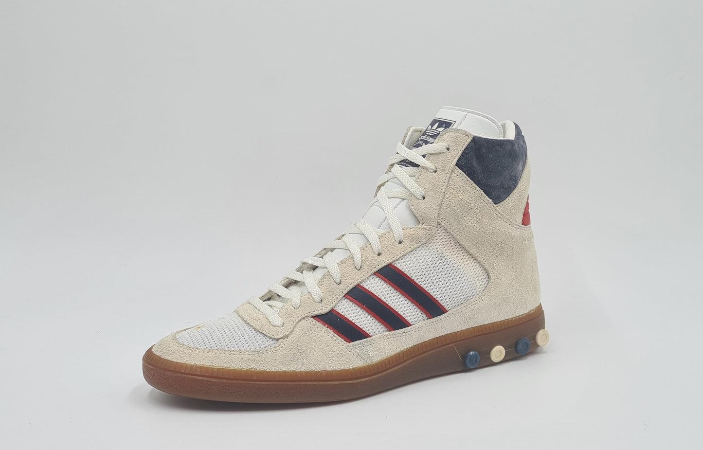 *TOP* Vintage 1980er Adidas Handball LXS Hi UK 10 / EUR 44 2/3
