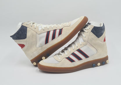 *TOP* Vintage 1980er Adidas Handball LXS Hi UK 10 / EUR 44 2/3