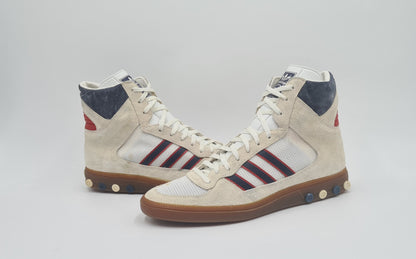 *TOP* Vintage 1980er Adidas Handball LXS Hi UK 10 / EUR 44 2/3