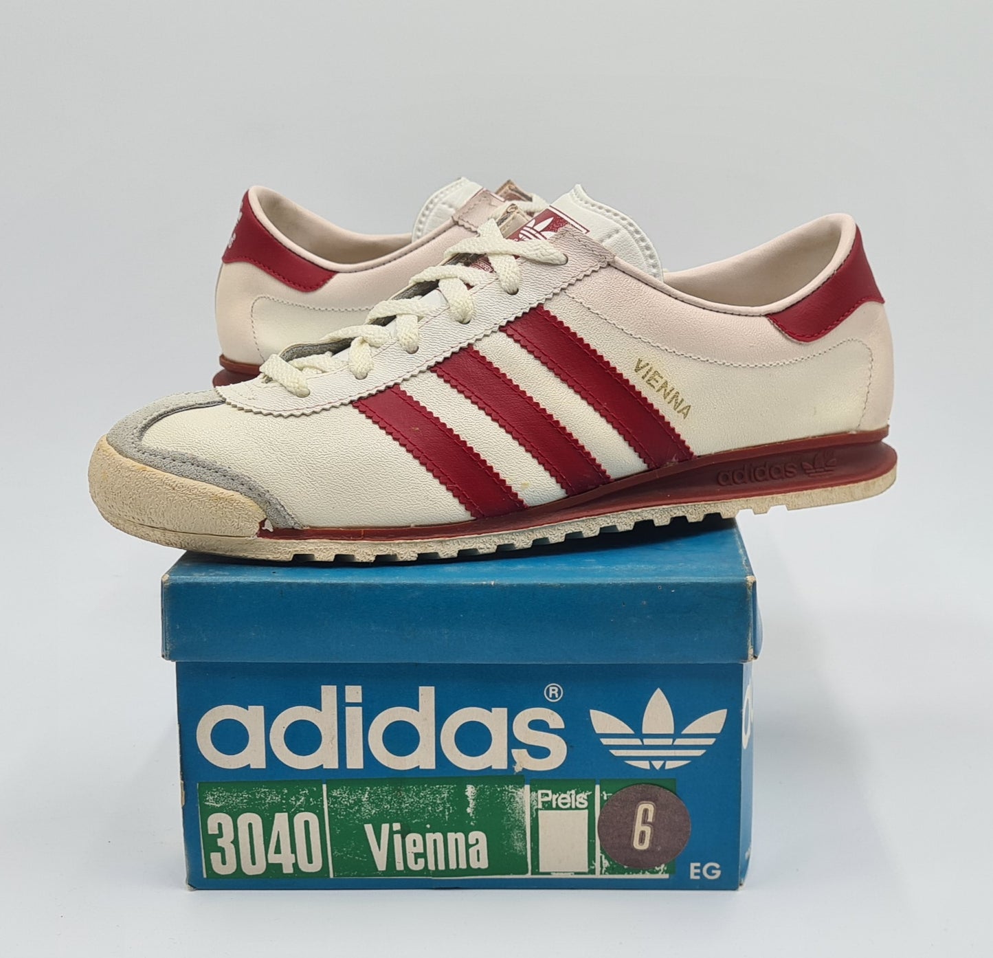 *WIE NEU* Vintage 1980er Adidas Vienna West Germany UK 6 / EUR 39 1/3