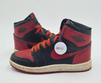 *TOP* Vintage 1985 Nike Air Jordan 1 Black Red BRED US 6 / EUR 38,5