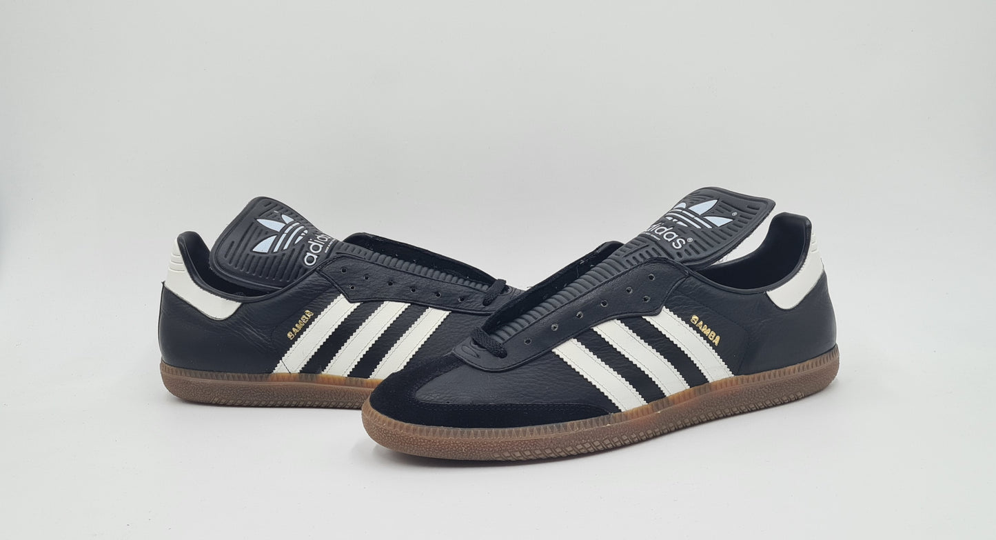 *NEU* Vintage 1980er Adidas Samba schwarz West Germany UK 10 / EUR 44 2/3
