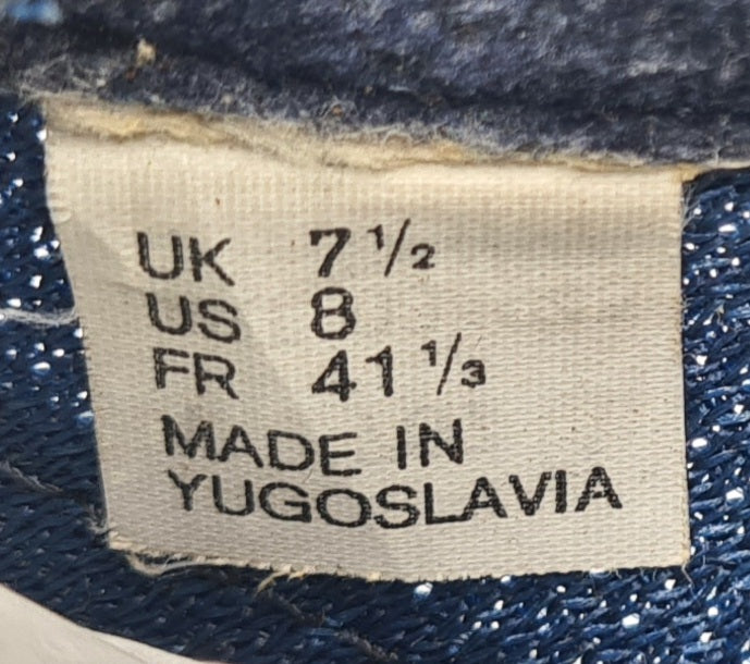*Guter Zustand* Vintage 1980er Adidas LA Trainer Yugoslavia UK 7,5 / EUR 41 1/3