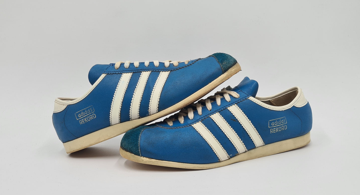 Vintage 1970er Adidas Rekord 3 Riemen Roumania UK 9,5 / EUR 44