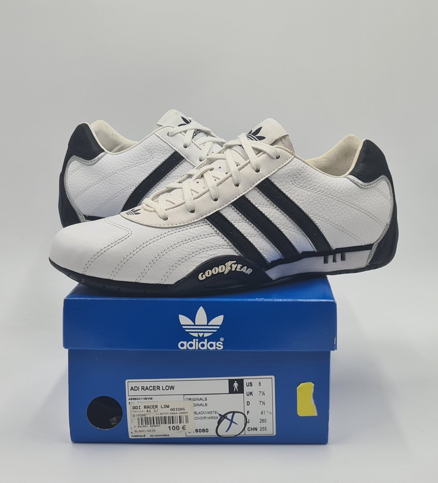 *LIKE NEW* 2011 Adidas Adi Racer Low Goodyear White UK 7.5 / EUR 41 1/3