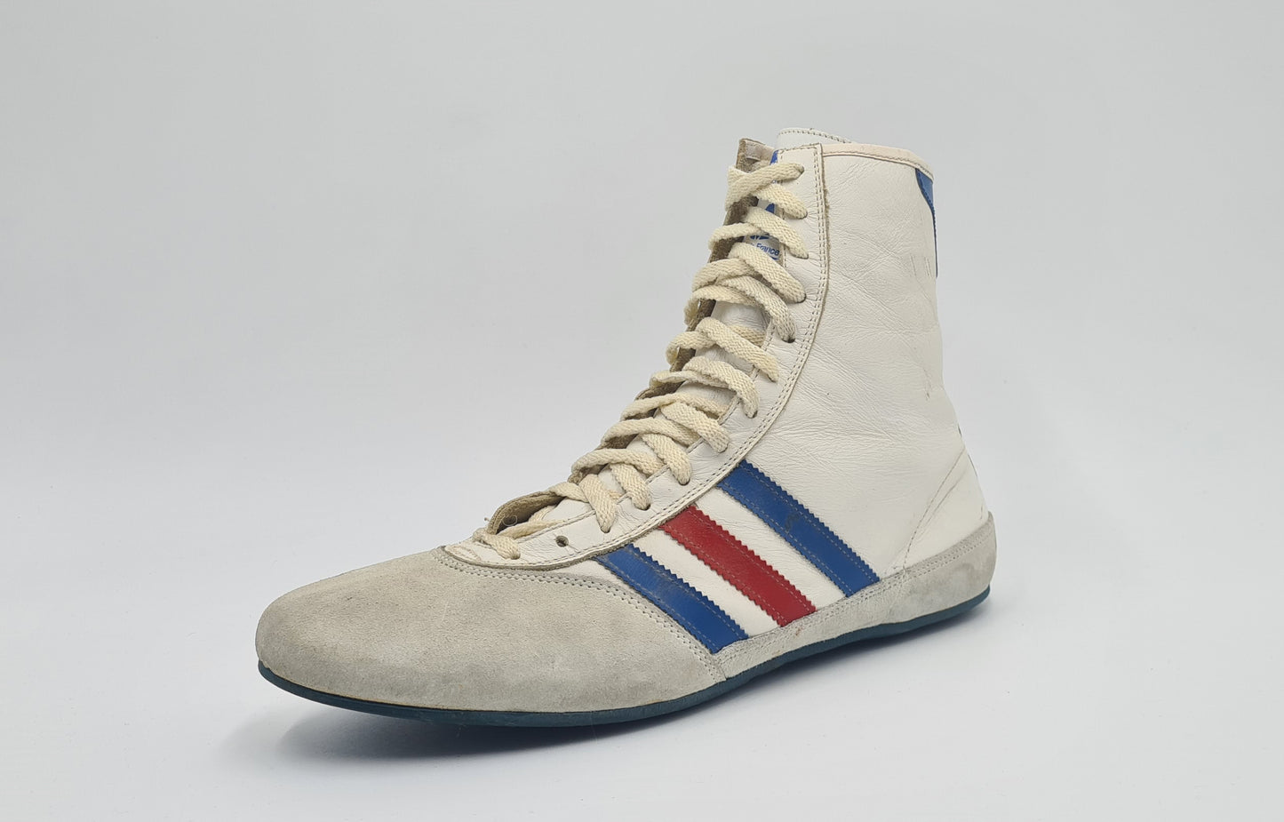 *Guter Zustand* Vintage 1980er Adidas Boxing Boots Made in France UK 8,5 / EUR 42 2/3