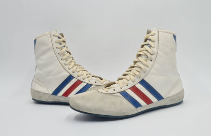 *Guter Zustand* Vintage 1980er Adidas Boxing Boots Made in France UK 8,5 / EUR 42 2/3