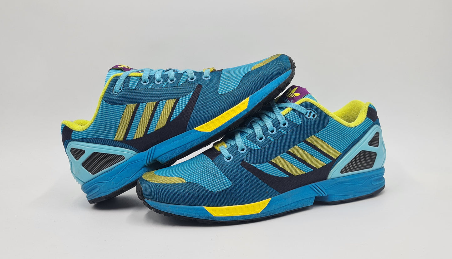 *Guter Zustand* 2014 Adidas ZX Flux Weave Aqua Gr. UK 11 / EUR 46