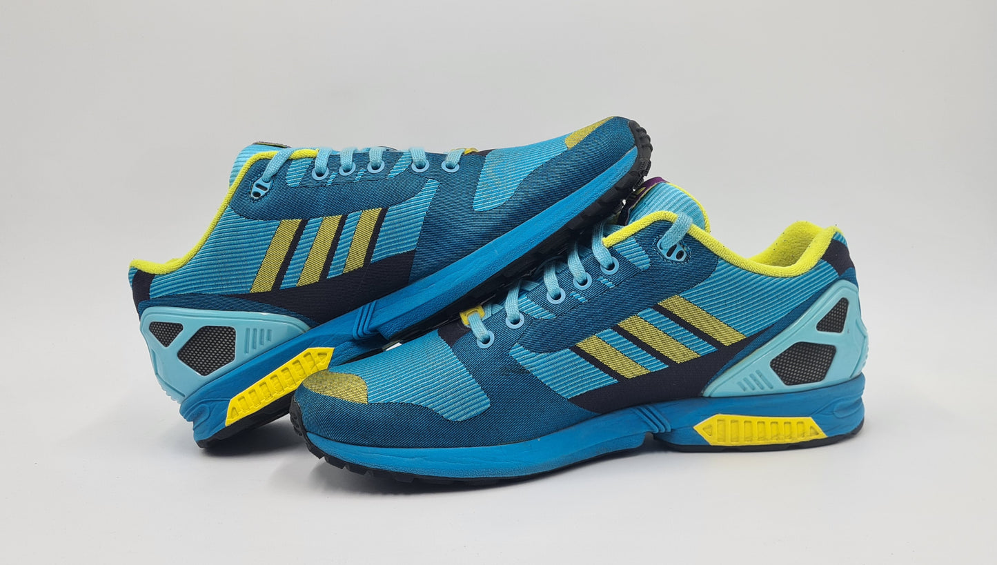*Guter Zustand* 2014 Adidas ZX Flux Weave Aqua Gr. UK 11 / EUR 46