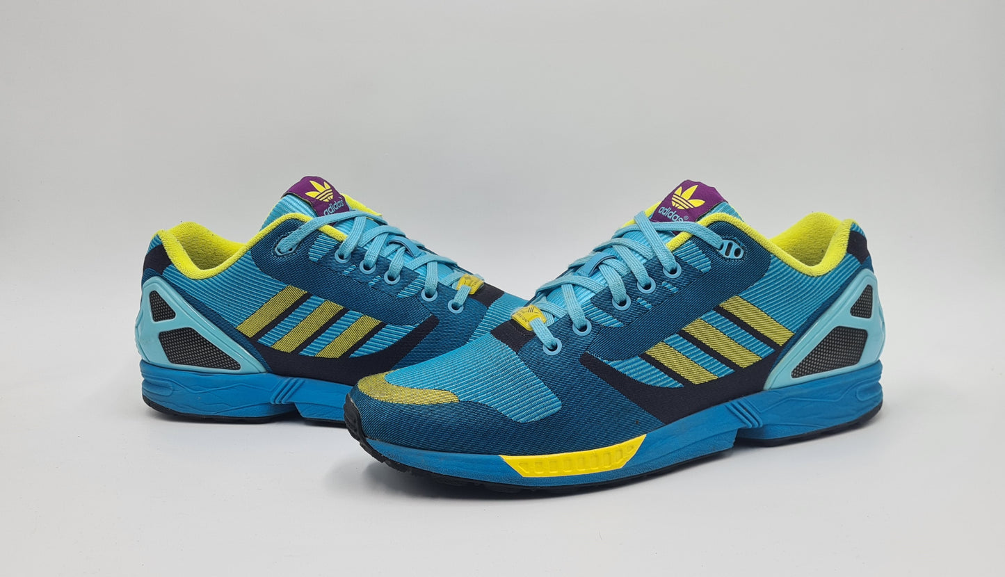 *Guter Zustand* 2014 Adidas ZX Flux Weave Aqua Gr. UK 11 / EUR 46