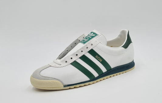 *NEU* Vintage 1980er Adidas Rom mit grünen Streifen UK 10 / EUR 44 2/3