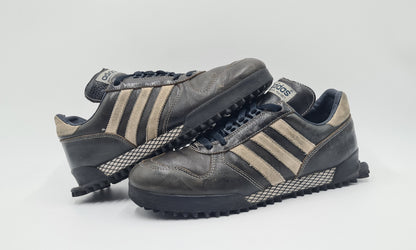 *Guter Zustand* 2002 Adidas Marathon TR Leder Dunkelbraun UK 8 / EUR 42