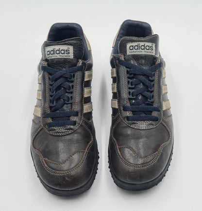 *Guter Zustand* 2002 Adidas Marathon TR Leder Dunkelbraun UK 8 / EUR 42