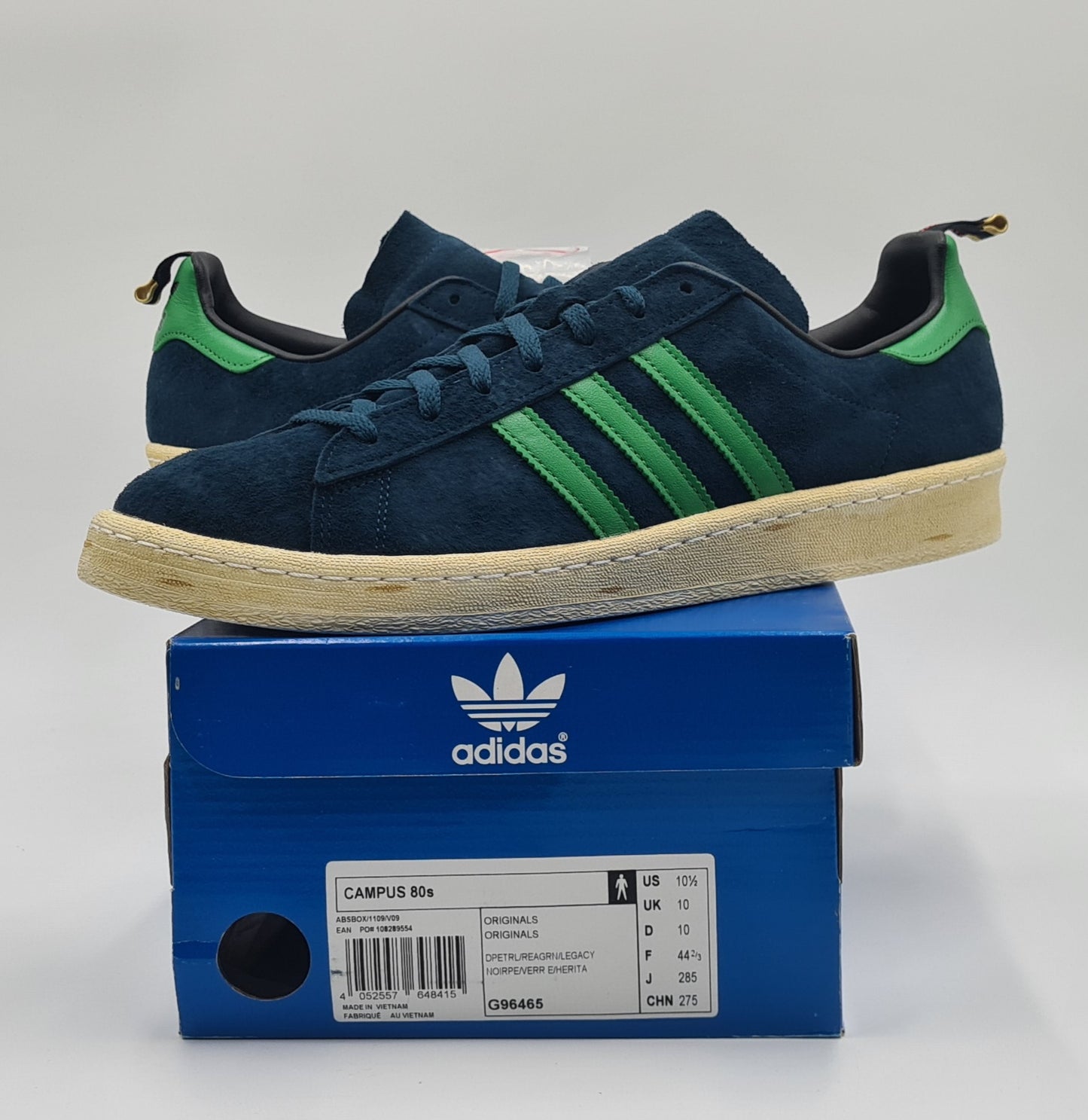 *NEU* 2013 Adidas Campus 80s Blau Grün Gr. UK 10 / EUR 44 2/3