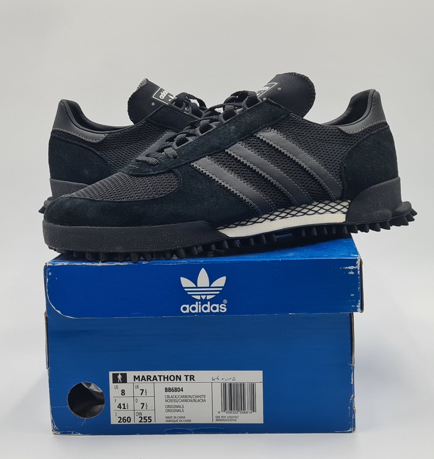 *NEU* 2017 Adidas Marathon TR Retro Schwarz UK 7,5 / EUR 41 1/3