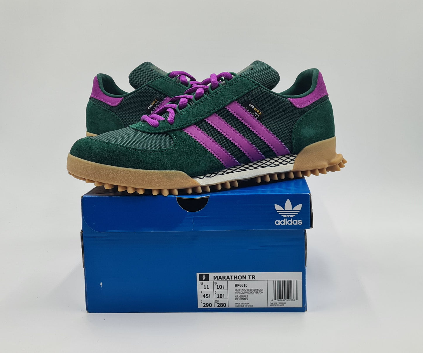*LIKE NEW* 2023 Adidas Marathon TR Cordura Green / Purple UK 10.5 / EUR 45 1/3