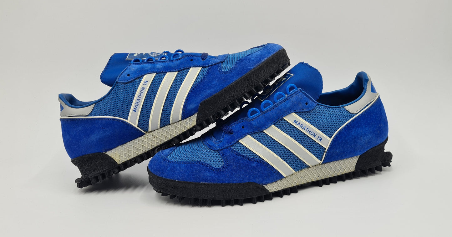 *NEU* Vintage 1980er Adidas Marathon TR Blau Yugoslavia UK 10,5 / EUR 45 1/3