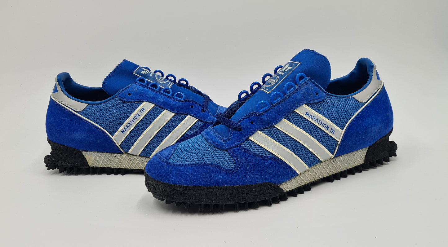 *NEU* Vintage 1980er Adidas Marathon TR Blau Yugoslavia UK 10,5 / EUR 45 1/3