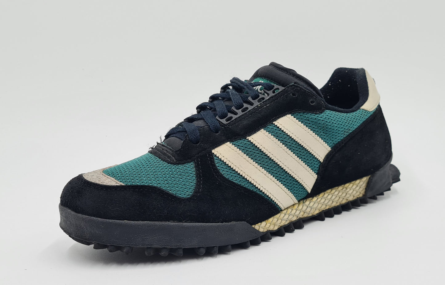 *VGC* 1996 Adidas Marathon TR Green Black UK 10.5 / EUR 45 1/3