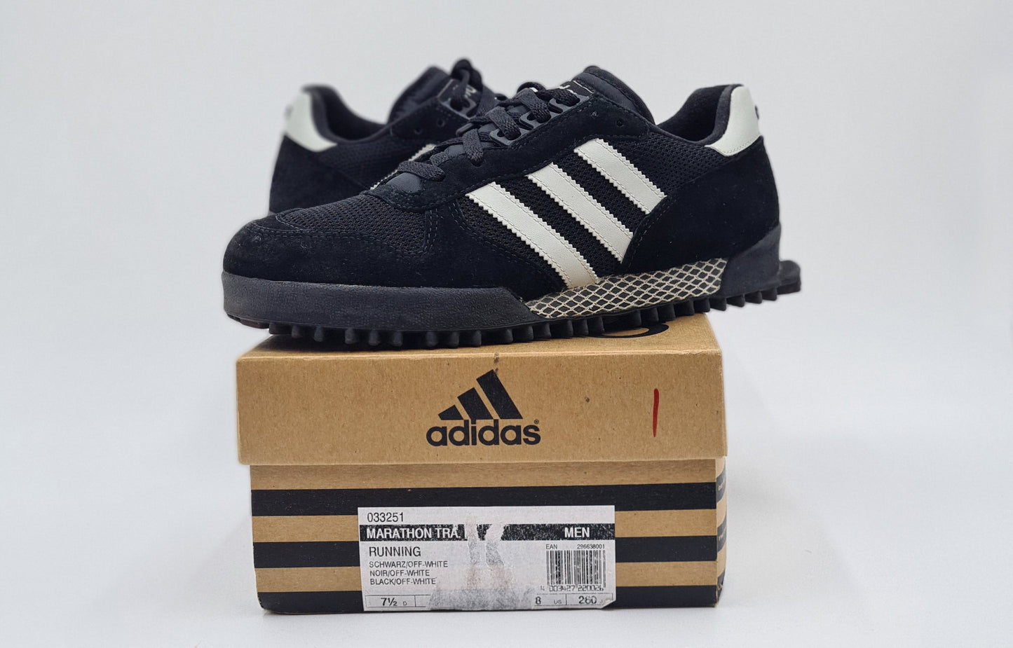*VGC* 1999 Adidas Marathon TR Black UK 7.5 / EUR 41 1/3