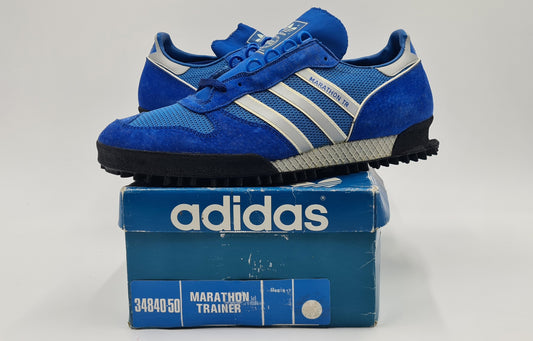 *NEU* Vintage 1980er Adidas Marathon TR Blau Yugoslavia UK 10,5 / EUR 45 1/3