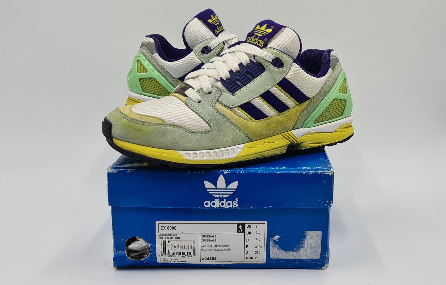 *Ordentlicher Zustand* 2011 Adidas ZX 8000 Super Green Gr. UK 7,5 / EUR 41 1/3