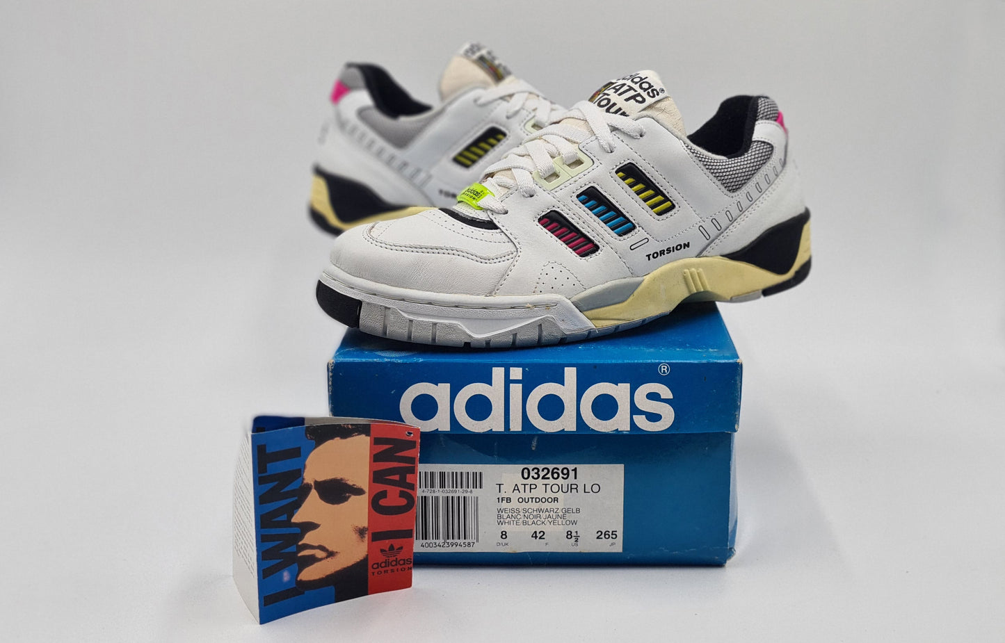 *NEW* Vintage 1990 Adidas Torsion ATP Tour UK 8 / EUR 42