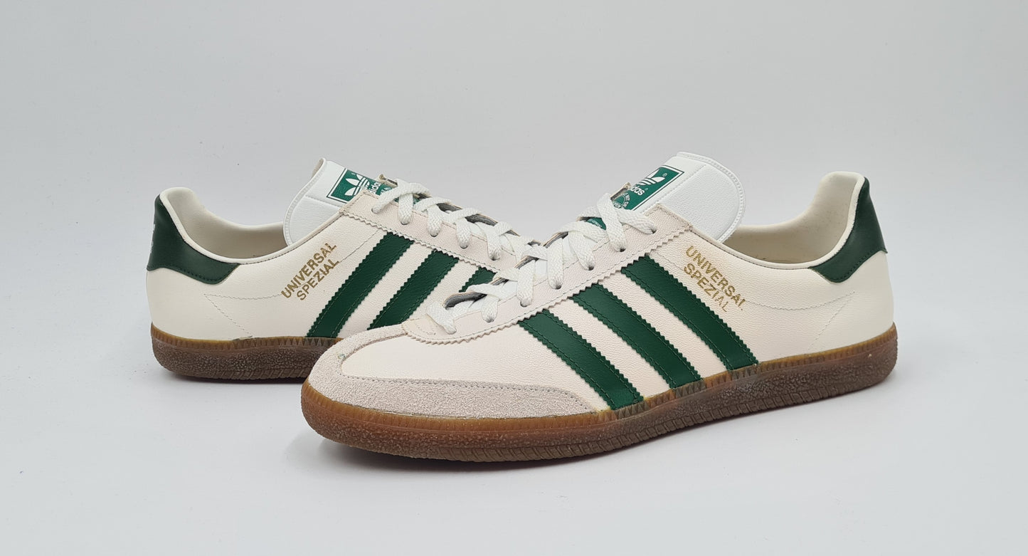*NEU* Vintage 1980er Adidas Universal Spezial grüne Streifen UK 8,5 / EUR 42 2/3