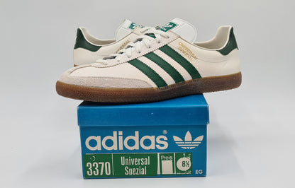 *NEU* Vintage 1980er Adidas Universal Spezial grüne Streifen UK 8,5 / EUR 42 2/3
