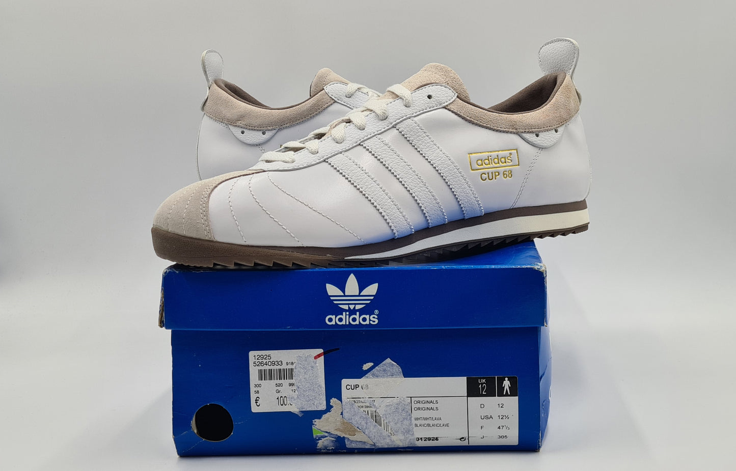 *NEW* Vintage 2008 Adidas Cup 68 White UK 12 / EUR 47 1/3