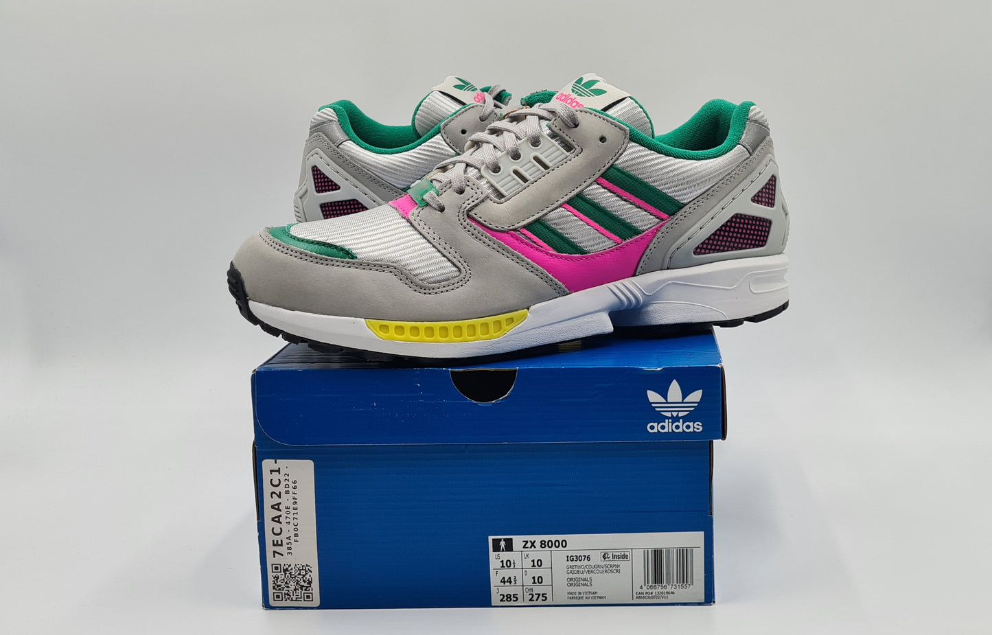 *NEW* 2023 Adidas ZX 8000 Court Green Screaming Pink | IG3076 | UK 10 / EUR 44 2/3