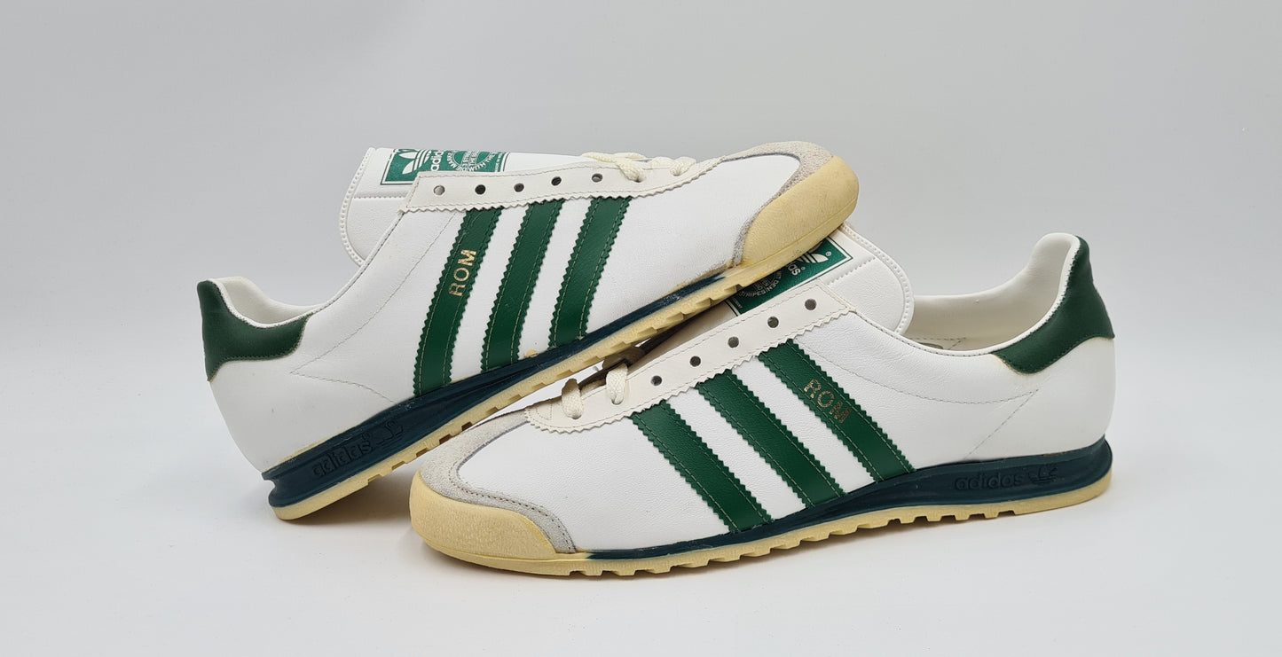 *NEW* Vintage 1980s Adidas Rom with Green stripes UK 7 / EUR 40 2/3