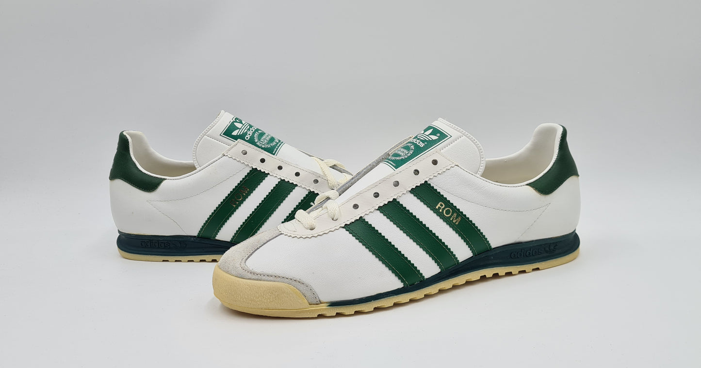 *NEW* Vintage 1980s Adidas Rom with Green stripes UK 7 / EUR 40 2/3